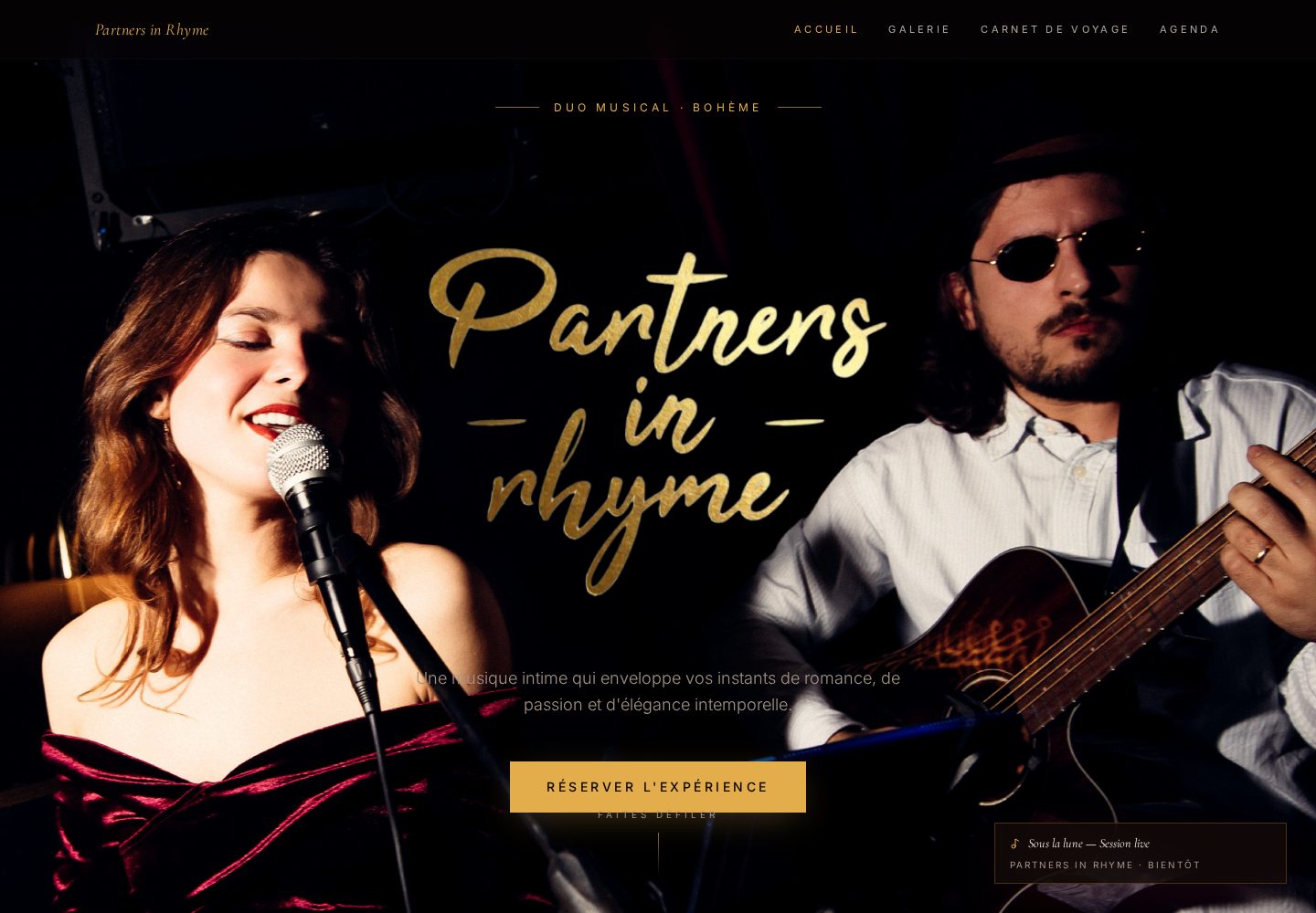Vista del sitio web de Partners in Rhyme