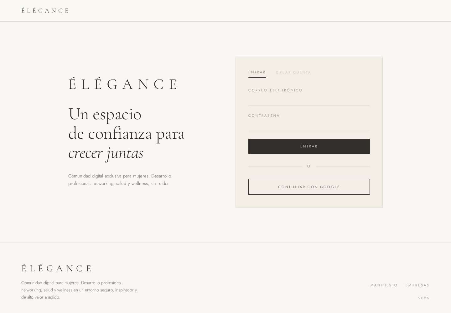 Vista del sitio web de Sublime Women